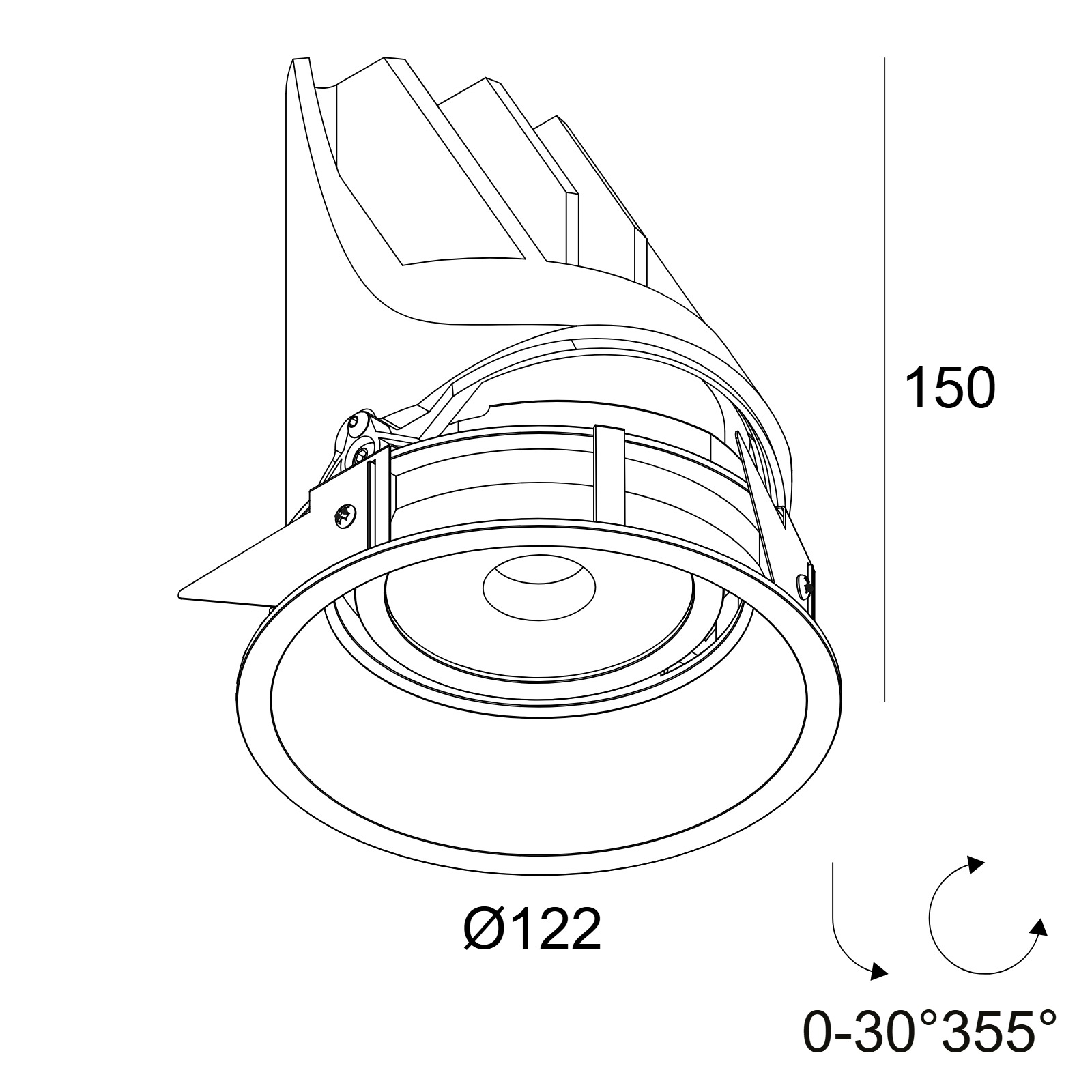 ENTERO RD-L 92710 B черный Delta Light Встраиваемый потолочный светильник 2