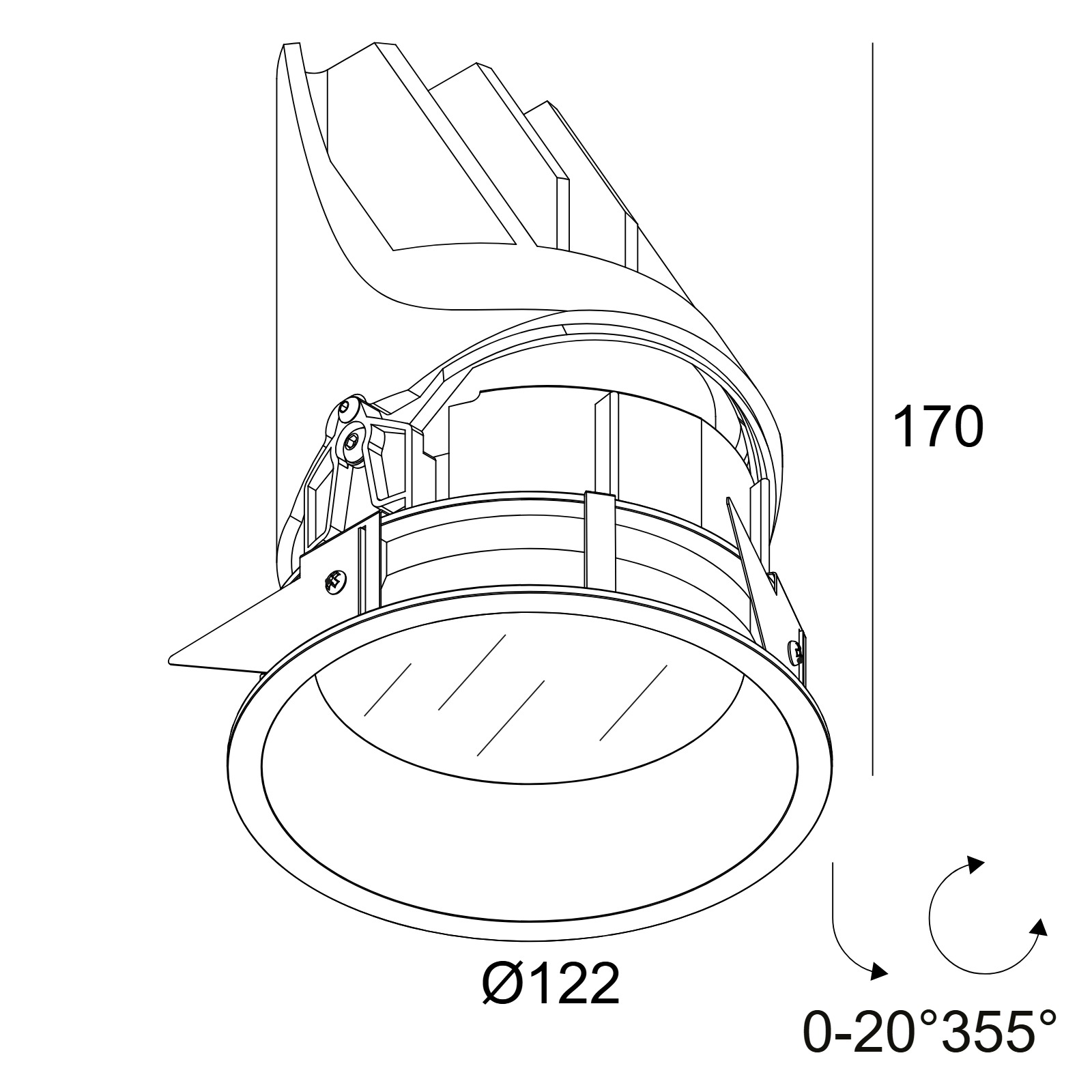 ENTERO RD-L IP 92718 B черный Delta Light Встраиваемый потолочный светильник 2