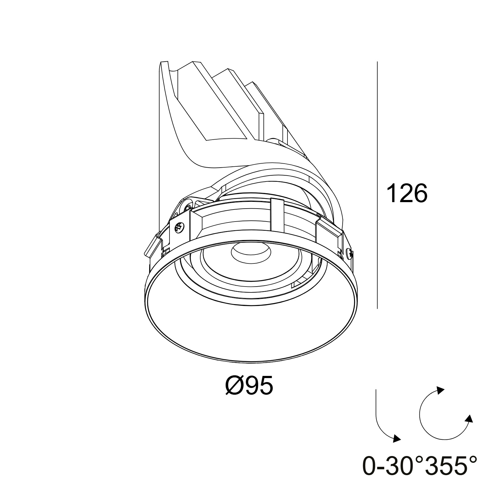 ENTERO RD-M TRIMLESS 92710 B черный Delta Light Встраиваемый поворотный потолочный светильник 2
