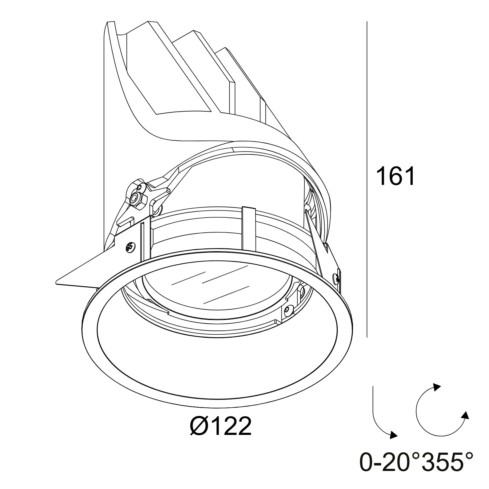 ENTERO RD-L X 92718 B черный Delta Light уличный встраиваемый в потолок светильник 2