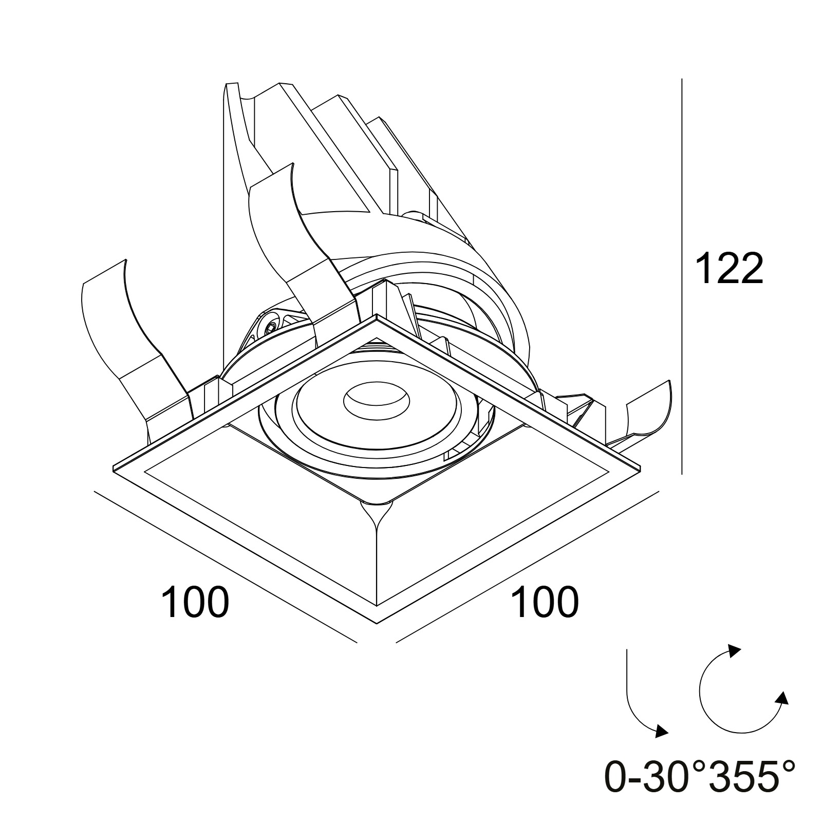 ENTERO SQ-M 92710 GC золото цветное Delta Light Встраиваемый поворотный потолочный светильник 2