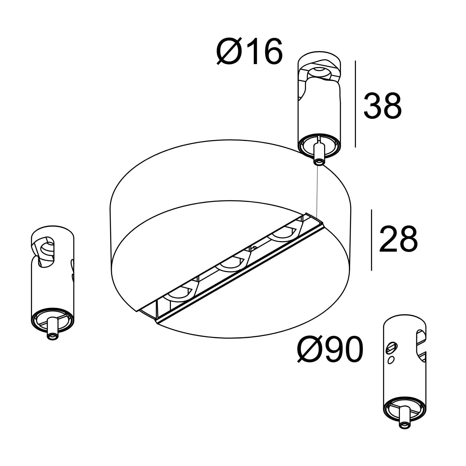 CEILING BASE MULTI 3 W белый Delta Light потолочная база 2