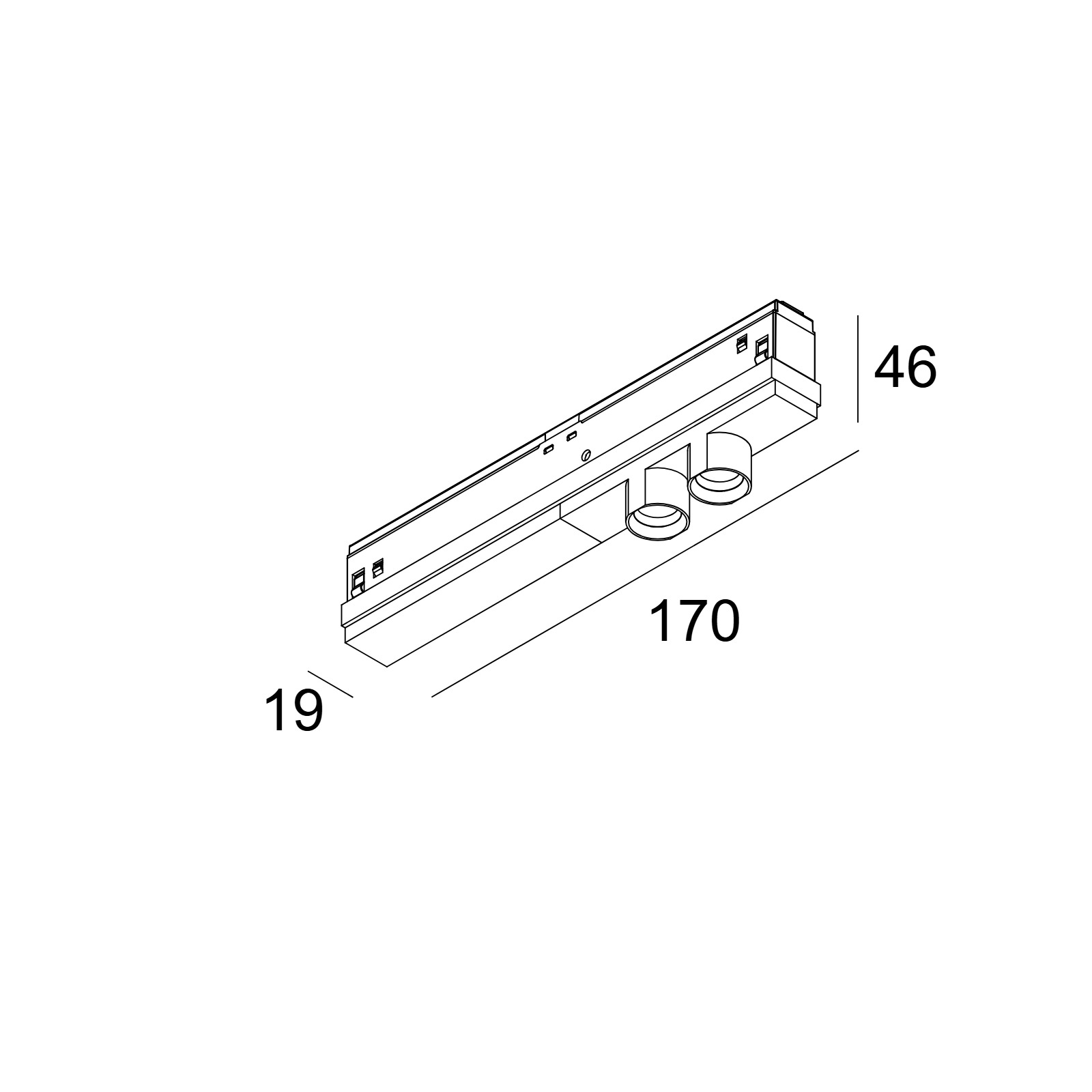 M20/M26H - JUM-OH! 2R 92730 MDL B черный Delta Light трековый светильник 2