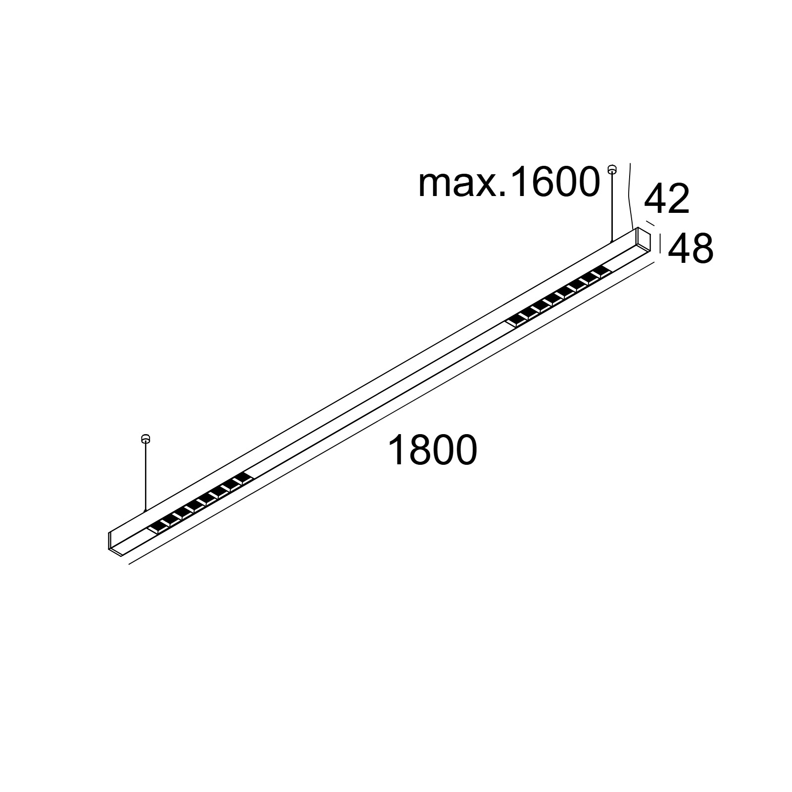 Технический подвесной светильник INFORM 40 SQ DOWN-UP Delta Light 30723 XXX5 2