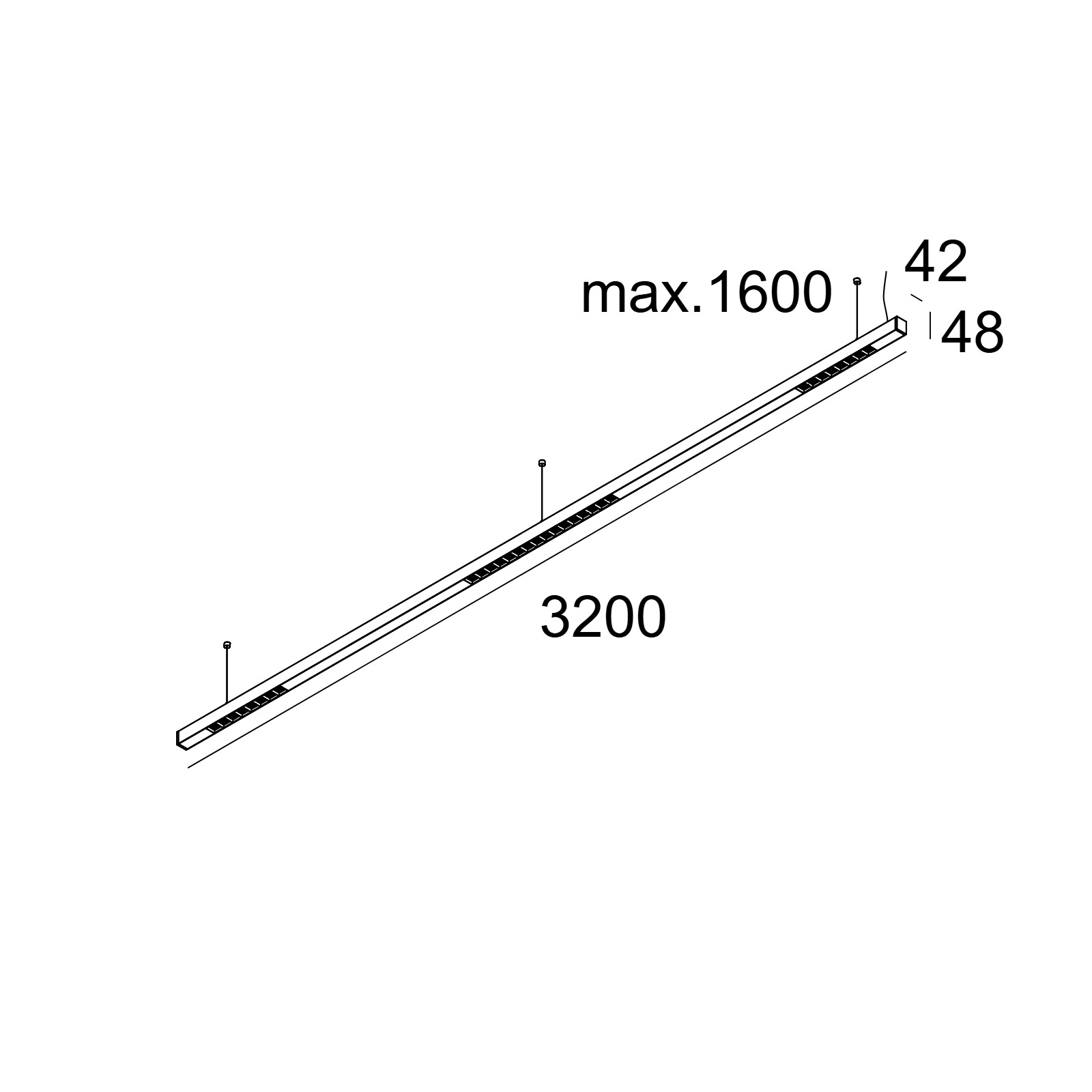 Технический подвесной светильник INFORM 40 SQ DOWN-UP Delta Light 30733 XXX5 2