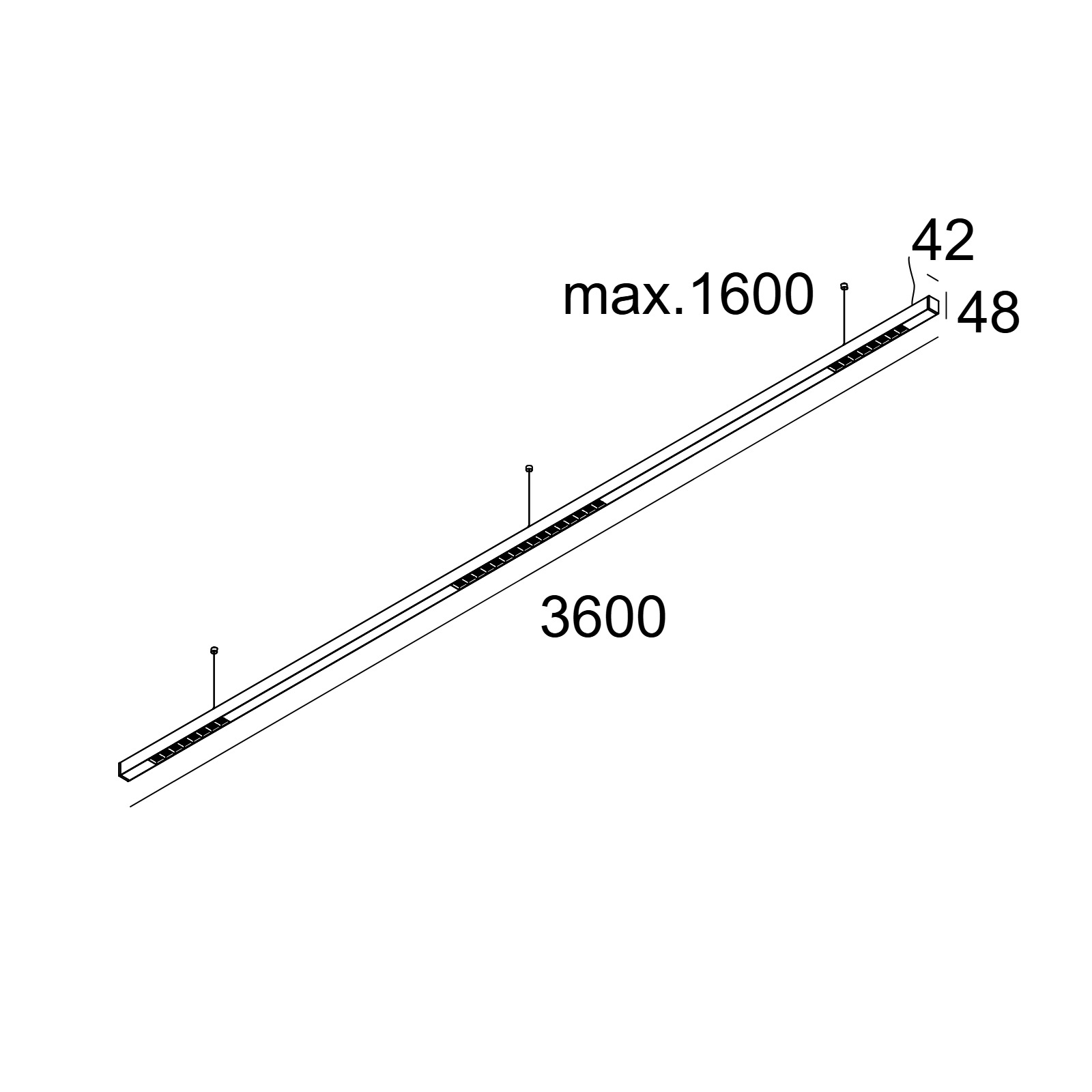 Технический подвесной светильник INFORM 40 SQ DOWN-UP Delta Light 30735 XXX5 2