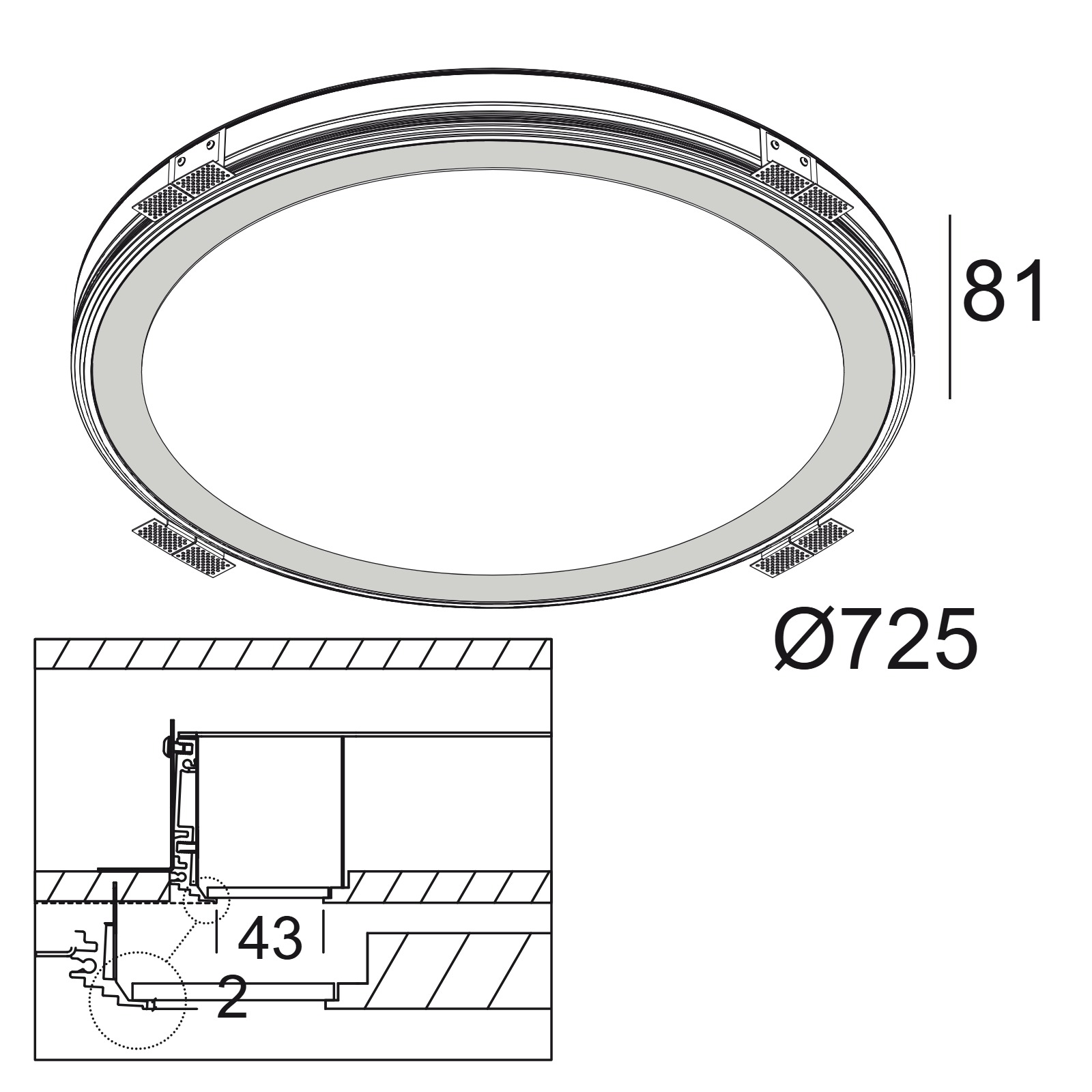 SUPER-OH! 70 SBL TRIMLESS 930 DIM1 Delta Light Встраиваемый в потолок светильник 2
