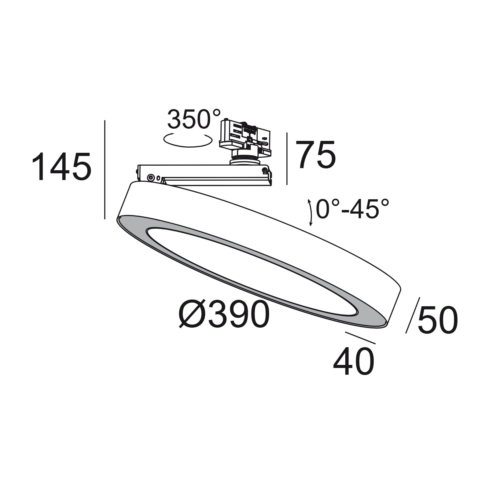 SUPER-OH! XS PIVOT 39 ADM DIM8 B черный Delta Light трековый прожектор 2