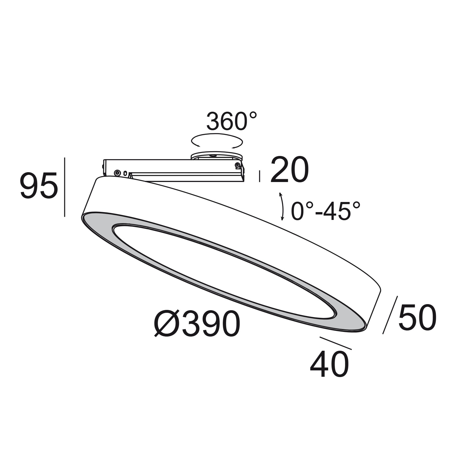 SUPER-OH! XS PIVOT 39 DIM8 W белый Delta Light накладной потолочный светильник 2