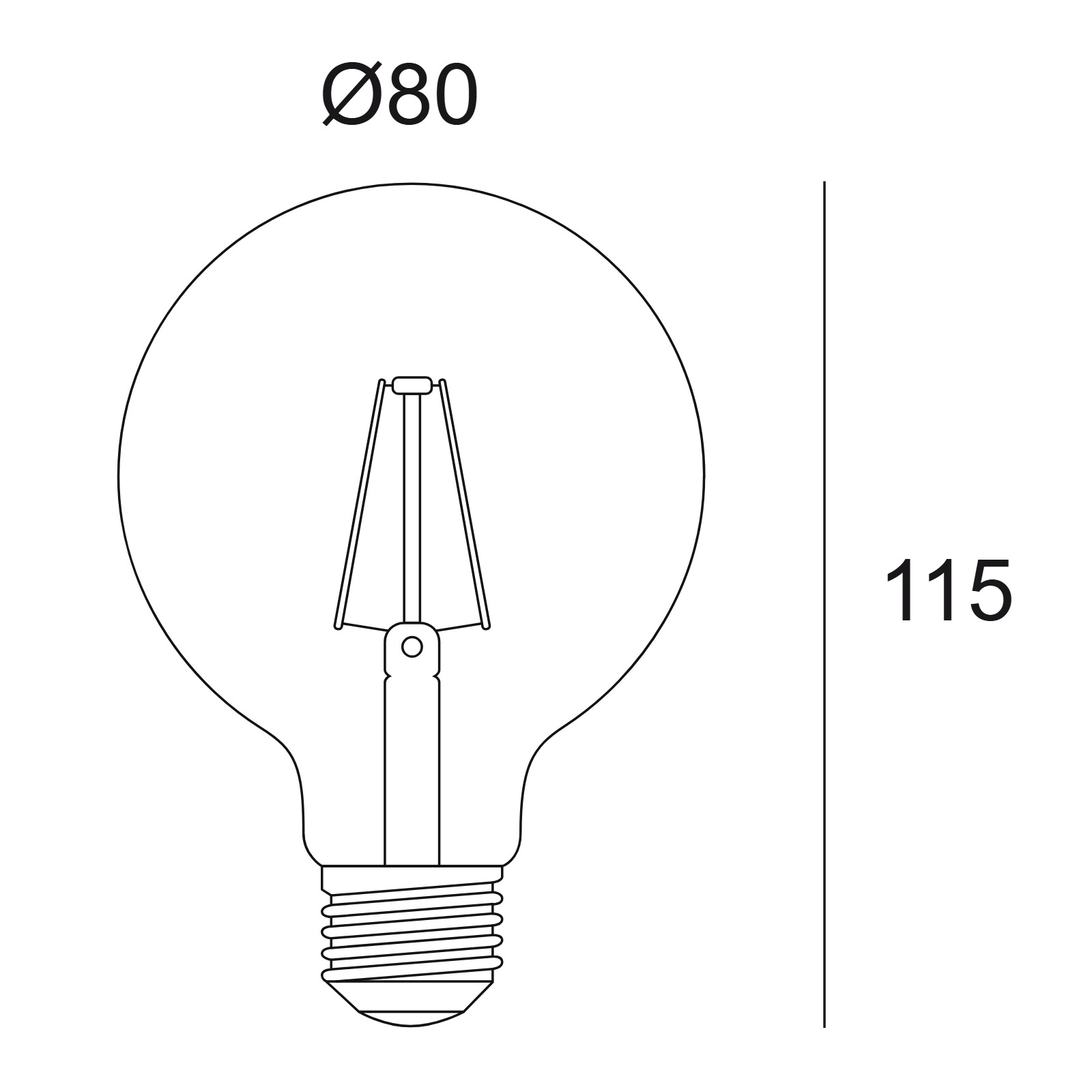 LED FILAMENT GL80 E27 8W 2700K Delta Light LAG 2