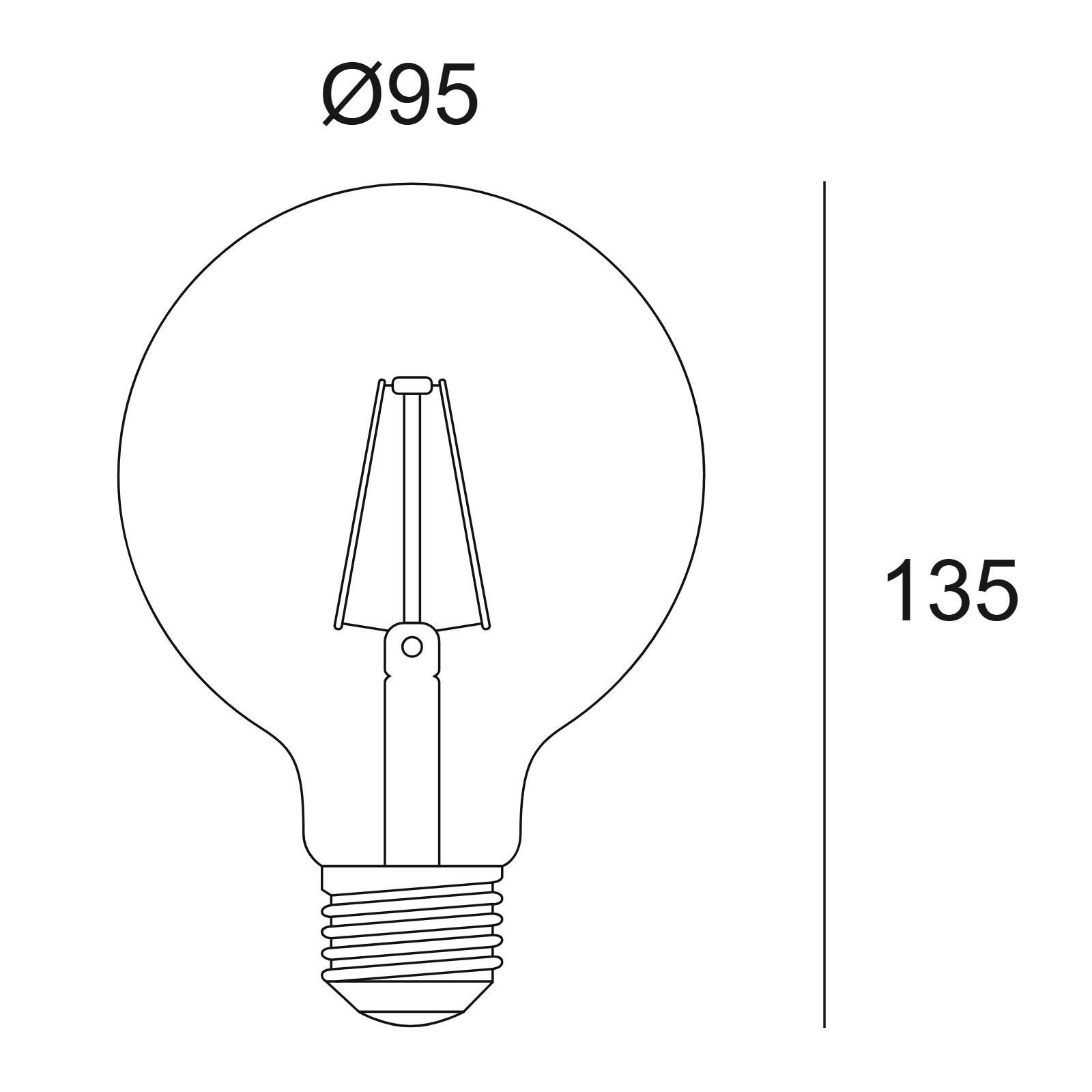 LED FILAMENT GL95 E27 8W 2700K - GOLD Delta Light LAG 2