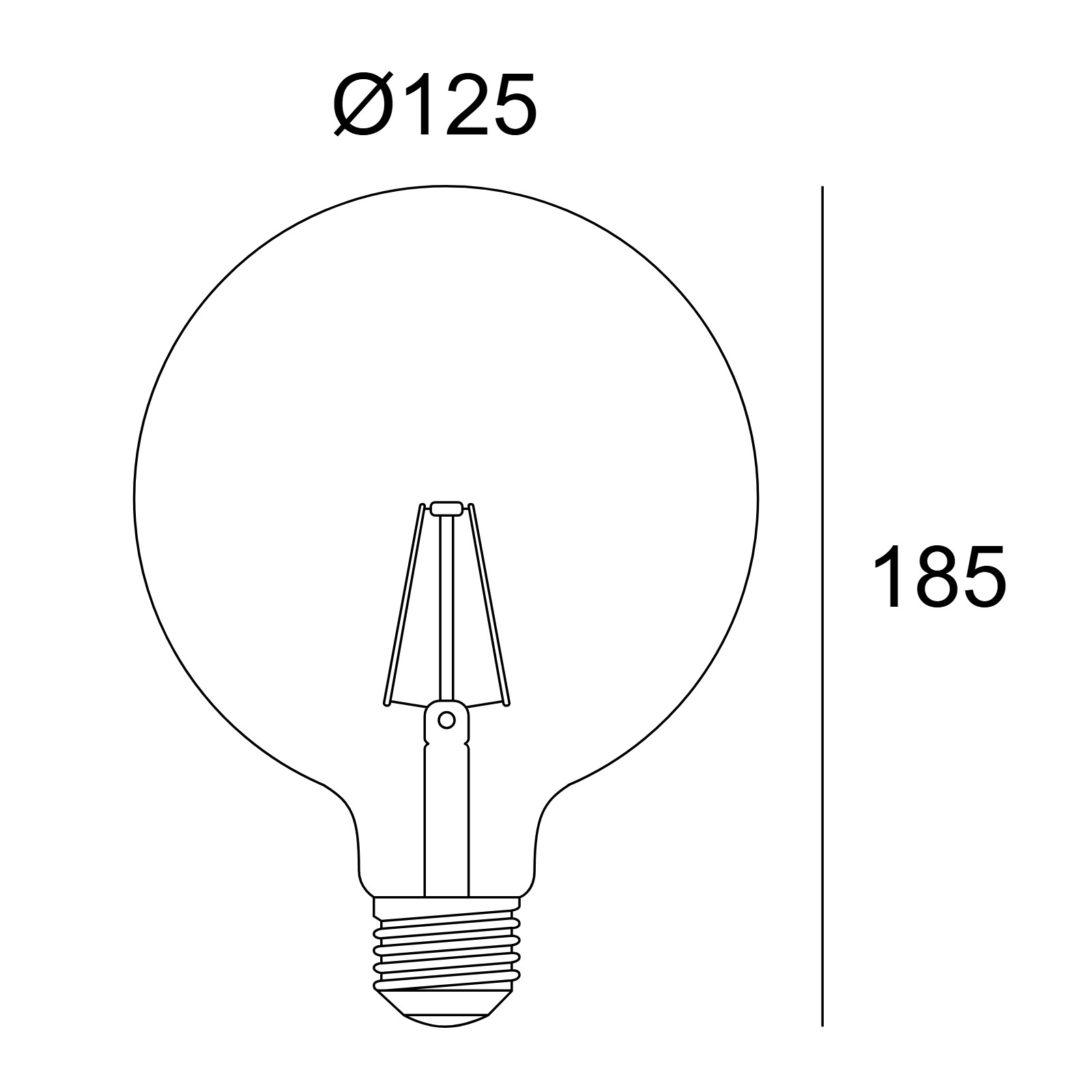 LED FILAMENT GL125 E27 8W 2700K Светодиодные лампы с классическим цоколем Delta Light 2