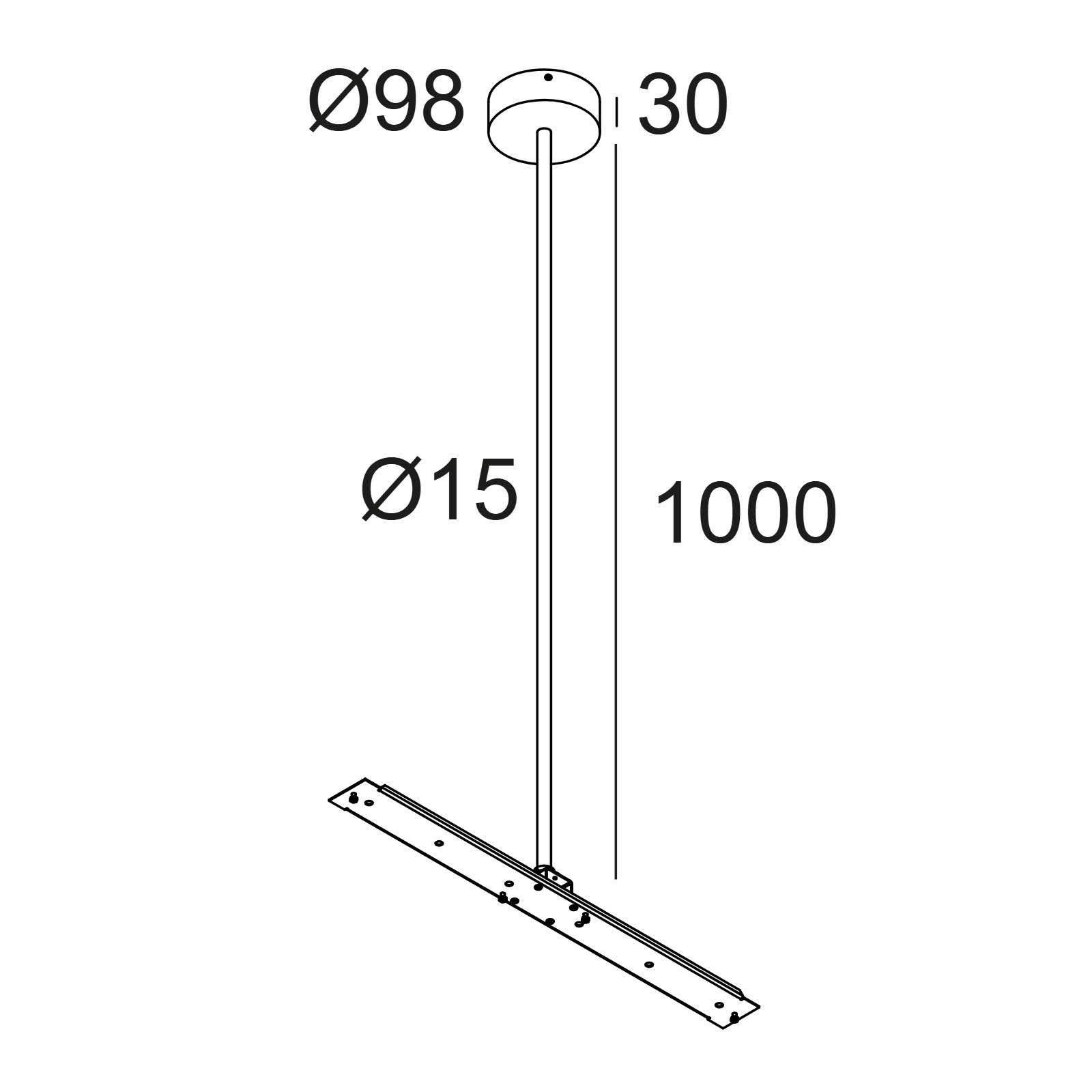 CENTRAL ROD SUSPENSION 65 1m B черный Delta Light ICP 2