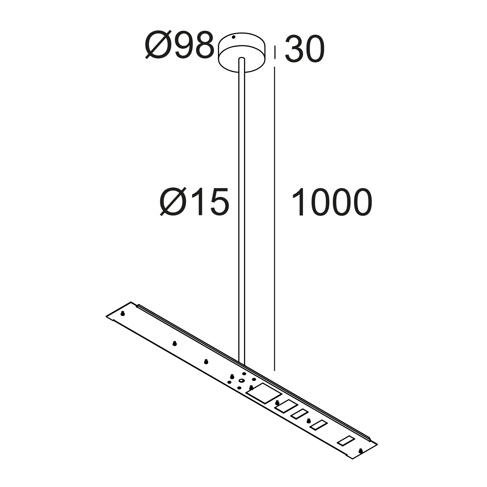CENTRAL ROD SUSPENSION 65 1m B черный Delta Light ICP 3