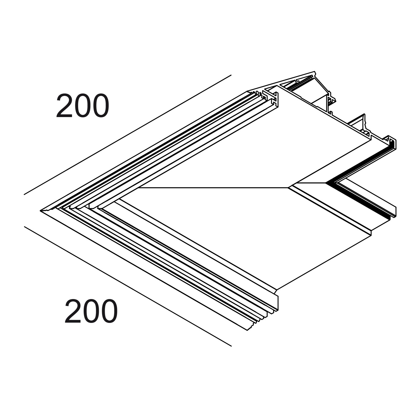 SPT PRO - CORNER SET 90° EXT B черный Delta Light ILP