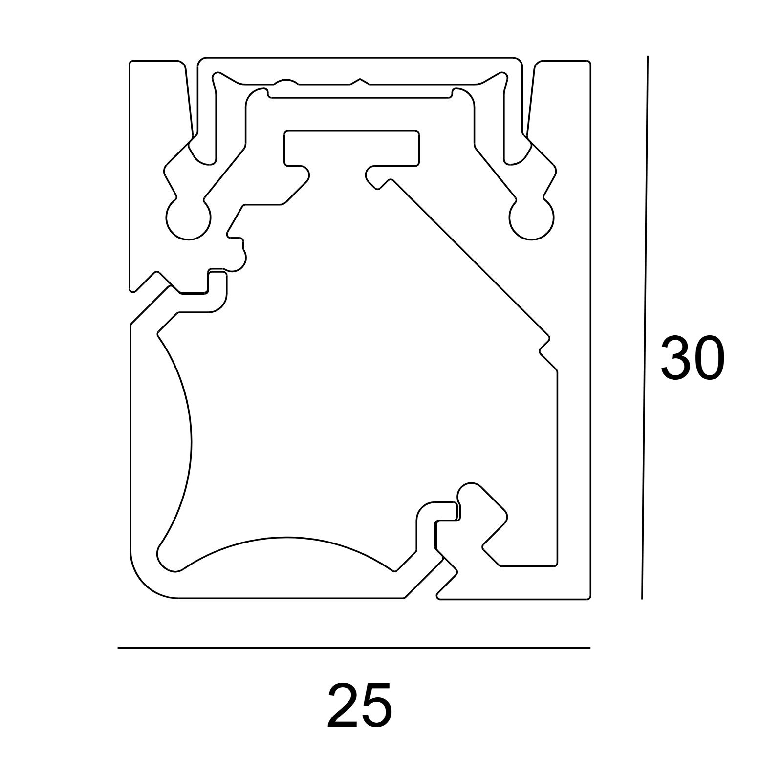 Profile FEMTOLINE 25 TILTED P profile Delta Light FTL25 TP - PROFILE B 2