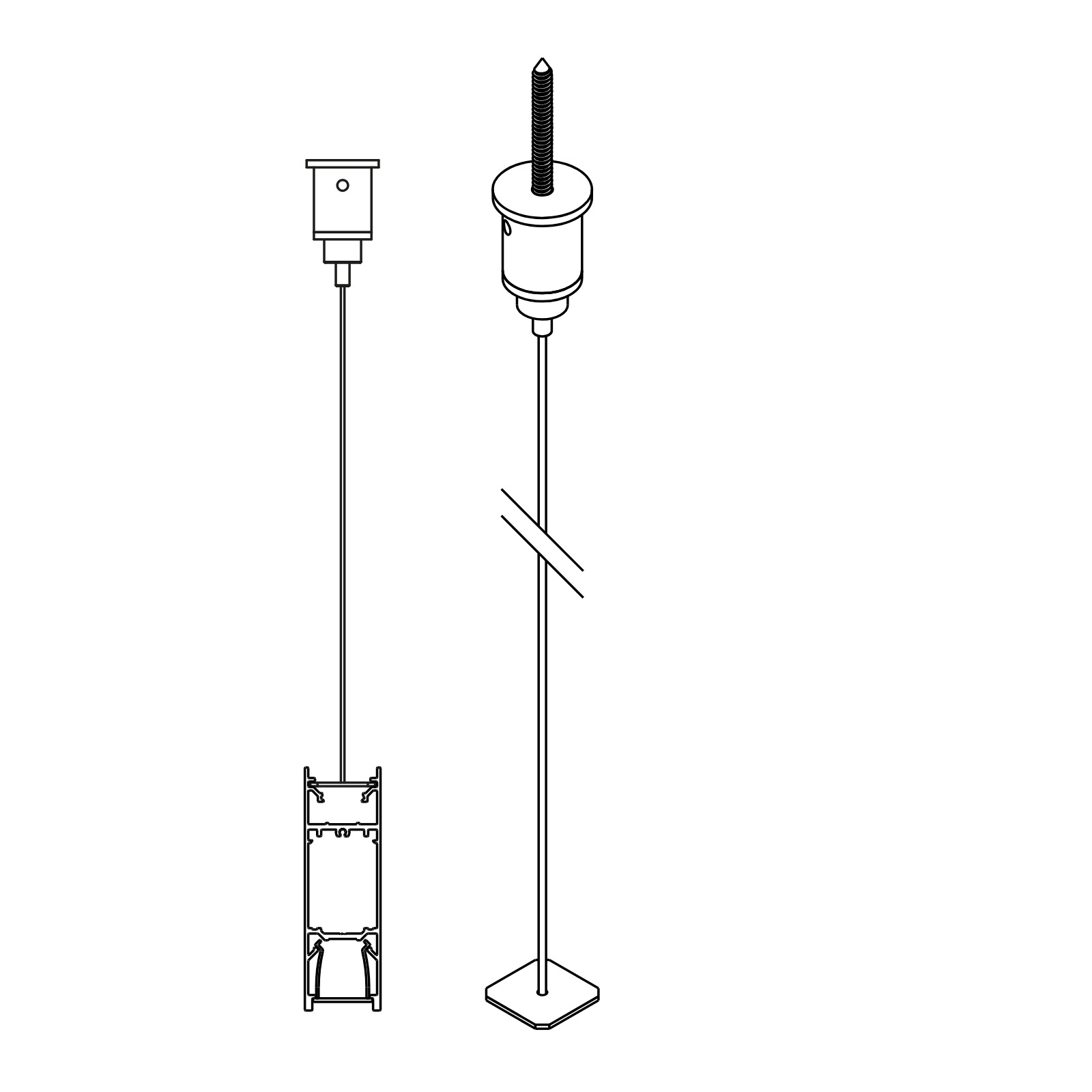 FTL35 F HE DOWN-UP - CABLE SUSPENSION SINGLE 1,6m Delta Light ILP