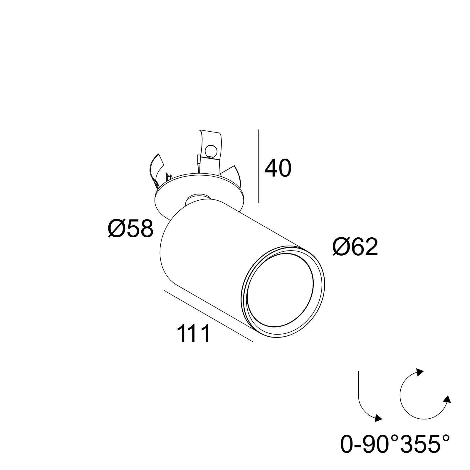 SPY FOCUS CLIP LP 927 B-B черный Delta Light накладной потолочный светильник 2