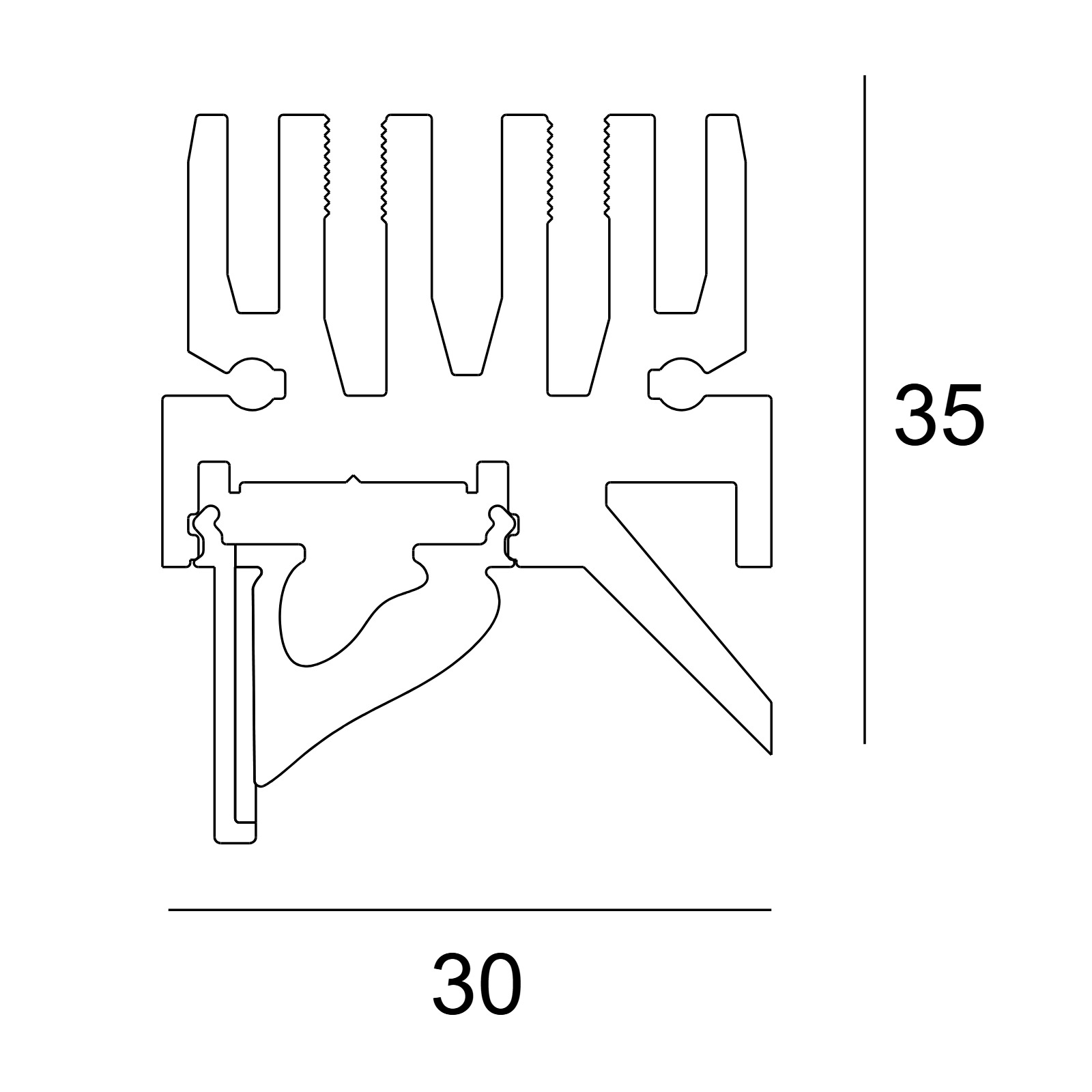DTC-LEDLINE PROFILE B черный Delta Light ILP 2