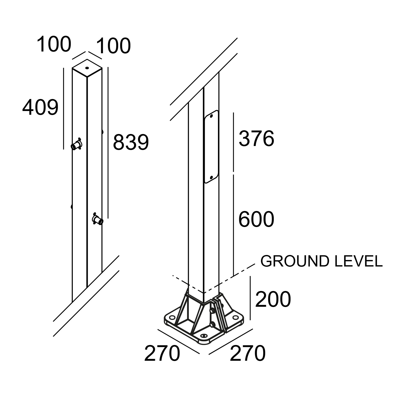 POLESANO 4M - 4 BASE Pole Delta Light 2