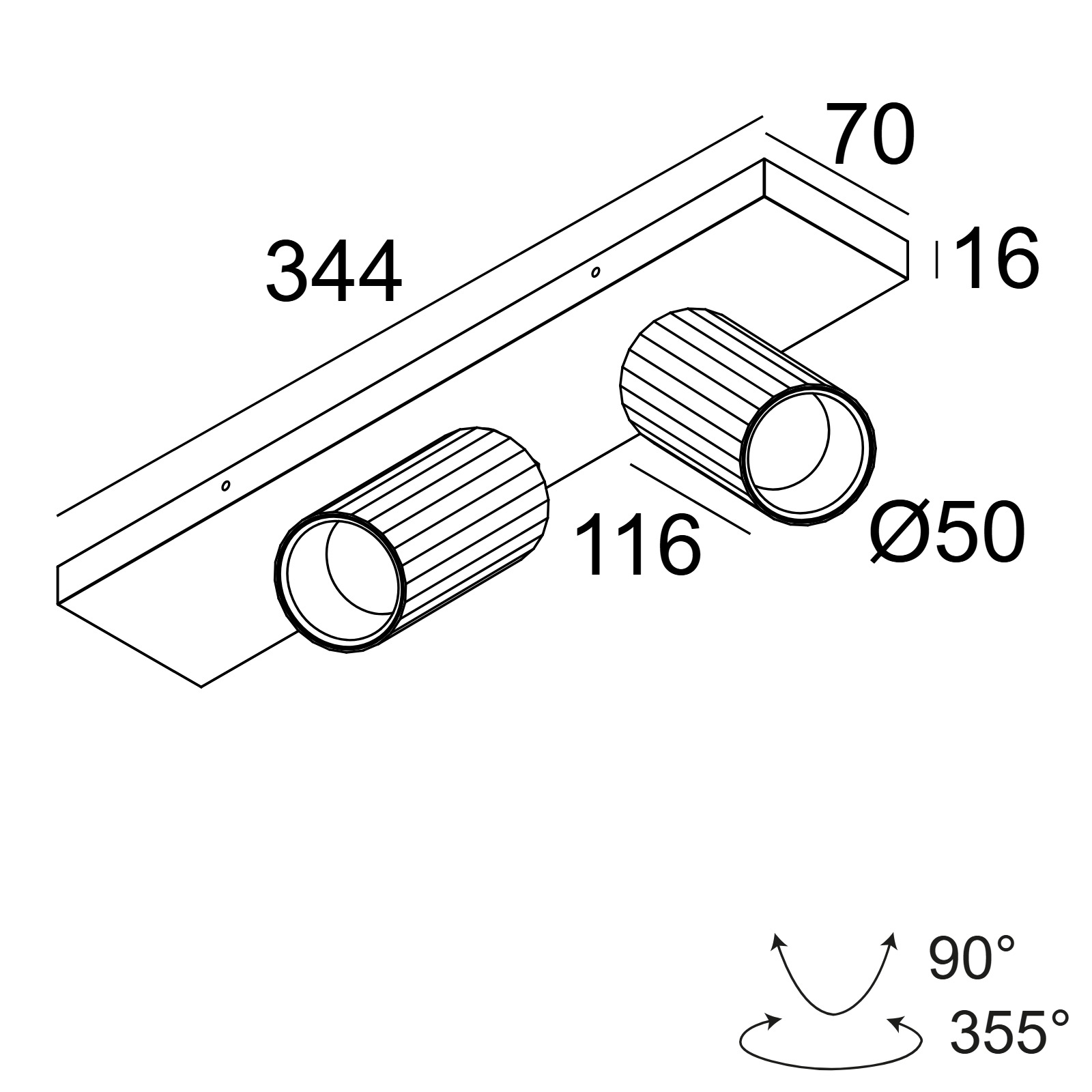 HEDRA ON 2 92733 DIM1 GC-B золото цветное Delta Light накладной потолочный светильник 2